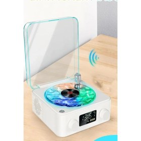 Resim Ensiga Hoparlör Kablosuz Bluetooth Plakretro Pikap Tarzı Çalar Stereo Ses Rgb Projeksiyon Lambası Etkili 