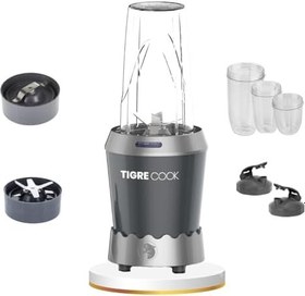 Resim TIGRECOOK NUTRISHAKE 3 in 1 Paslanmaz Çelik Bıçaklı Kişisel Smoothie Blender ve Kahve Baharat Öğütücü 1000W (GRI) 
