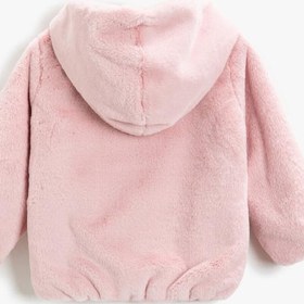 Resim Kız Bebek Kapüşonlu Peluş Ceket 