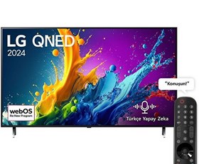 Resim LG 55QNED80T 55'' 139 Ekran 4K Smart AI Sihirli Kumanda HDR10 webOS24 QNED TV LG