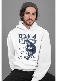 Resim Sevbano Cowboy Bebop Space Cowboy Baskılı Unisex Oversize Anime Karakter beyaz 