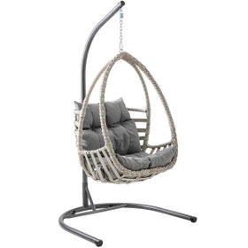 Resim ReHome Malta Tek Kişilik Rattan Bahçe Salıncağı | Beyaz 