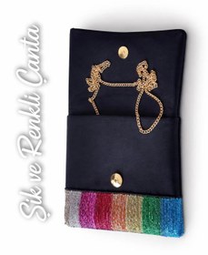 Resim OPS Fashion Store Ops Colore Clutch (boncuk işlemeli clutch çanta) 