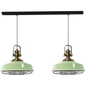 Resim Mint Yeşili Asaletli Ikili Telli Eskitme Başlık Avize Sarkıt Lamba Salon Mutfak Pastane Cafe Mint Yeşili 