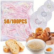 Resim 50/100 adet Şeffaf Gıda Kapak Mutfak Buzdolabı Meyve Taze Kalite Koruma Streç Torba Artan Koruyucu Toz Geçirmez Kap Mutfak, Restoran, Açık Hava Pikni için Uygun 