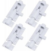 Resim Beyaz Alüminyum Alaşımlı Namlu Sürgülü Kilit, Sürgülü Sürgülü Kilit, Vidalı 2 İnç Kapı Kilidi Güvenlik Kilidi, 4'lü Paket Yıx 