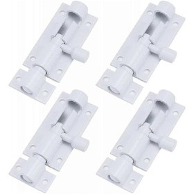 Resim Beyaz Alüminyum Alaşımlı Namlu Sürgülü Kilit, Sürgülü Sürgülü Kilit, Vidalı 2 İnç Kapı Kilidi Güvenlik Kilidi, 4'lü Paket Yıx 