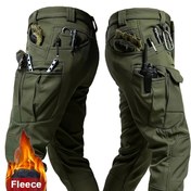 Resim Kışlık Erkek Açık Hava Polar Astarlı Pantolon, Rüzgar Geçirmez ve Çizilmeye Karşı Dirençli Soğuk Havaya Dayanıklı Taktiksel Pantolonlar, Çok Cepli, Yumuşak Kabuk Kumaş ile Saldırı Ekipmanı için Esansiyel Isınma, Sonbahar-Kış Doğa Yürüyüşü ve Günlük Aktiviteler İçin 