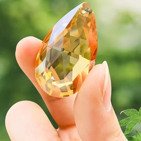 Resim 5 adet 38mm Avize Kristalleri Yedek Şampanya Gözyaşı Boncuk Perde Prizma Güneş Yakalayıcı Asılı Kolye Tavan Işık Parçaları 