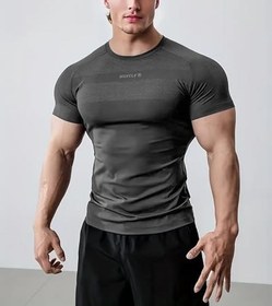 Resim Ghassy Co. Erkek Nem Emici Hızlı Kuruyan Renk Solmayan Atletik Teknik Fitness Spor T-shirt 