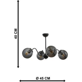 Resim Begüsa Karmen 4lü Si̇yah Füme Glob Camlı Avi̇ze 