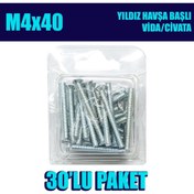 Resim Site Hırdavat M4 x 40 Cm Yıldız Havşa Başlı (Yhb) Vida/Civata 30 Adet 