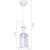 Resim Akses Karo Beyaz Tekli Optik Üçgen Şeffaf Sarkıt Salon Yemek Odası Oturma Odası Antre Mutfak Çocuk Odası Yatak Odası 