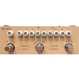 Resim Cube Ac Taşınabil Çok Fonksiyonlu Akustik Gitar Kombine Efekt Pedalı, Kablolu Müzik Çalma Fon Yüz Fonksiyonu Altın Akustik Gitar Için 