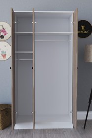 Resim Remaks Fuga 3 Kapaklı Elbise Dolabı - Beyaz Gövde Cordoba Kapak 