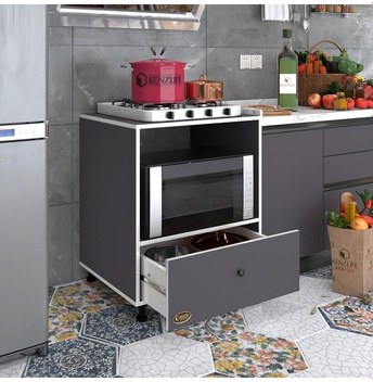 Kenzlife ocak dolabı nevresel gri 85*70*60 XLARGE çekmeceli hazır mutfak klasik setüstü ocak için sabit tabla