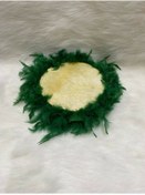 Resim YENİ HEDİYELİK DÜNYAM Kına Gecesi Gelin Defi Tüylü Ve Kaligrafi Sanatlı 28 Cm Yeşil 