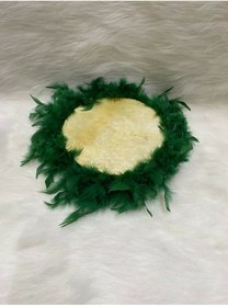 Resim YENİ HEDİYELİK DÜNYAM Kına Gecesi Gelin Defi Tüylü Ve Kaligrafi Sanatlı 28 Cm Yeşil 