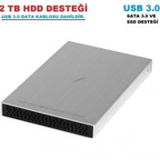 Resim Frisby FHC-2550S 2.5 USB 3.0 SATA Sabit HardDisk Kutusu HDD KUTU ÜCRETSİZ KARGO-2.5 SATA USB 3.0 HDD KUTUSU-GÜMÜŞ