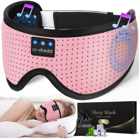 Resim Lc-Dolida 3D Uyku Maskesi - Bluetooth Kablosuz Müzik - Klasik Pembe 