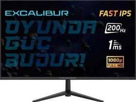 Resim Excalibur M.E238Fıf-D 23.8" 200Hz 1Ms 300Nıt Fast Ips (Hdmı+Display) Freesync + G-Sync Fhd Monitör 