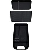 Resim Dashanshop Toyota Rav4 2019 2024 Abs Konsol Organizer Saklama Kutusu Seti Black 3 Parça 