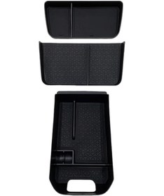 Resim Dashanshop Toyota Rav4 2019 2024 Abs Konsol Organizer Saklama Kutusu Seti Black 3 Parça 