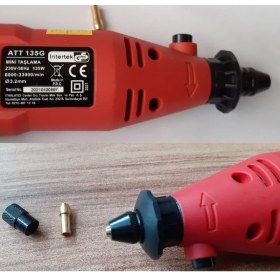 Resim Depolife Attlas 135 G Mini Taşlama Grravür Makinası Mandreni Att 135 G Kısa Kuyruk Otomatik Mandrel 3 Çeneli 