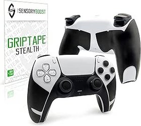 Resim SensoryBoost PS5 DualSense Controller için Grip Bant Seti, Kaymaz Çıkartma, Ter Emici, Kaymaz, Uzun Ömürlü ve Ultra İnce (0,5 mm) - Playstation Oyun Aksesuarı, Siyah 