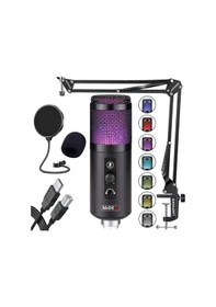 Resim Midex V5 RGB Set USB Oyuncu ve Yayıncı Mikrofonu Condenser Stüdyo 