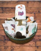 Resim 110 X 110 Cm Müslin Örtü Battaniye Ve 6 Adet Ağız Silme Bezi Doğa Çok Renkli 