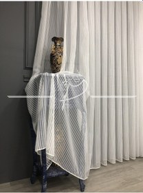 Resim Tül Perde Brillant Marka Fenolli Desen 3 Sıra Sık Dokulu Armür Ekru 