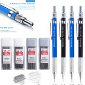 Resim İki Kalem veya Bir Kutu Kurşun, Metal Mekanik Kalem, 0.5 ve 0.7mm ile 100 adet Kurşun için Sanat Çizimi ve Boyama, Ofis Malzemeleri ve Kırtasiye için Otomatik Kalem., Teknik Çizim Araçları|Şık Metalik Kalem|0.5mm Kurşun Kalem 