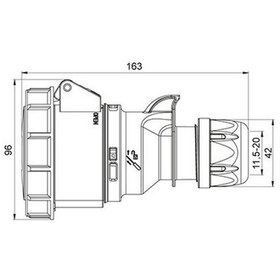Resim Mete Enerji 406410v 4x32a. Ip67 Uzatma Prizi-(vidalı Bağ.) 