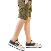 Resim Kiko Kids Retka Cırtlı Günlük Erkek Çocuk Spor Ayakkabı Bej - Haki - Siyah 