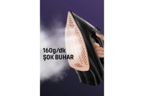 Resim GoldMaster Samba 2200 Watt Seramik Tabanlı Otomatik Kapanma Özellikli 160 gr Şok Buharlı Ütü 