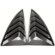 Resim Lumaworld Tesla Model Y 2020-2024 Glossy Black Karbon Fiber Arka Yan Pencere Panjur Kapak 
