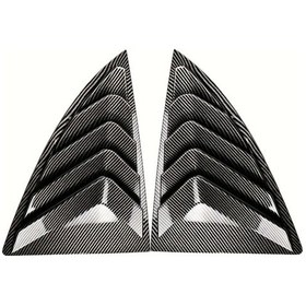 Resim Lumaworld Tesla Model Y 2020-2024 Glossy Black Karbon Fiber Arka Yan Pencere Panjur Kapak 