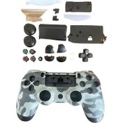 Resim Yues PS4 Dualshock Uyumlu Kasa Joystick V1 Full Kasa Tuş Takımı Kamuflaj 