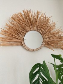 Resim Veneris Home Rafya Ayna, Dekoratif Ayna, Hasır Ayna 