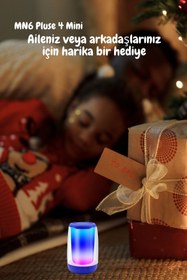 Resim MN6 Pluse 4 Mini Ses Bombası.360° Işıklandırma,hoparlör Bt 5,1 /yeni Nesil Tybec/ Ses Topu 
