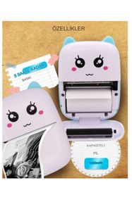 Resim qasul Taşınabilir Portatif Mini Cep Yazıcı Bluetooth Bağlantılı Telefon PC Tablet Uyumlu Etiket Yazıcı 