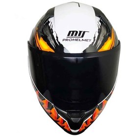Resim Mts Pro Helmets M-910 Kapalı Motosiklet Kaskı Beyaz - Siyah - Turuncu 