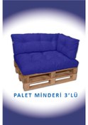 Resim Dış Ve Iç Mekan Palet Bahçe Balkon Havuz Başı Yer Minderi Koltuk Minderi Takımı Saksmavi 