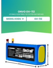 Resim Onvo Ov-112 Ultra Yüksek Kapasite Batarya 48v 14ah Pil 
