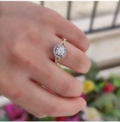 Resim Güler Yüzlü Silver Yuvarlak Taşlı Tek Taş Gümüş Yüzük 