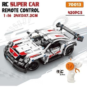 Resim 420 Parça Uzaktan Kumandalı Rc Araba Yapı Seti Porsche Modeli 2.4 Ghz Spor Araba 