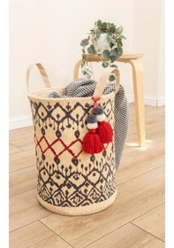 Resim Otantik Kilim Desenli Çamaşır Sepet Renkli 