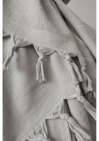 Resim %100 Pamuk Havlu Peştemal 90x175cm - Plaj & Havuz Havlusu - Açık Gri Acıkgrı Açık Gri 