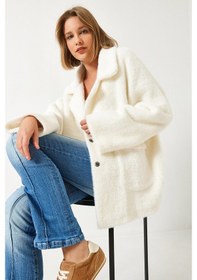 Resim Shade Kadın Çift Cepli Oversize Peluş Mont 1611 60261097 - Ekru 